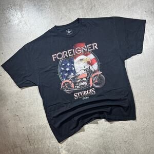 Foreigner Sturgis 2018 Buffalo Chip T-Shirt 2XL Black Biker